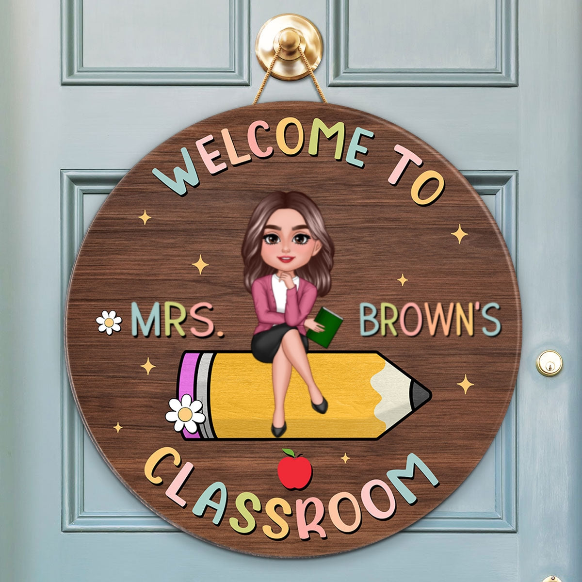 Welcome to Teacher's Classroom Personalized Classroom Sign, Custom Teacher Door Hanger, Back To School, Classroom Decor