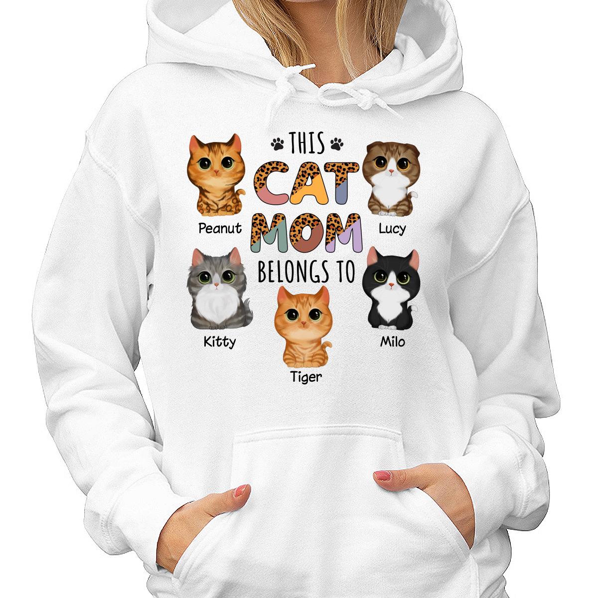 This Cat Mom Belongs To Watercolor Cute Cats Personalized Shirt