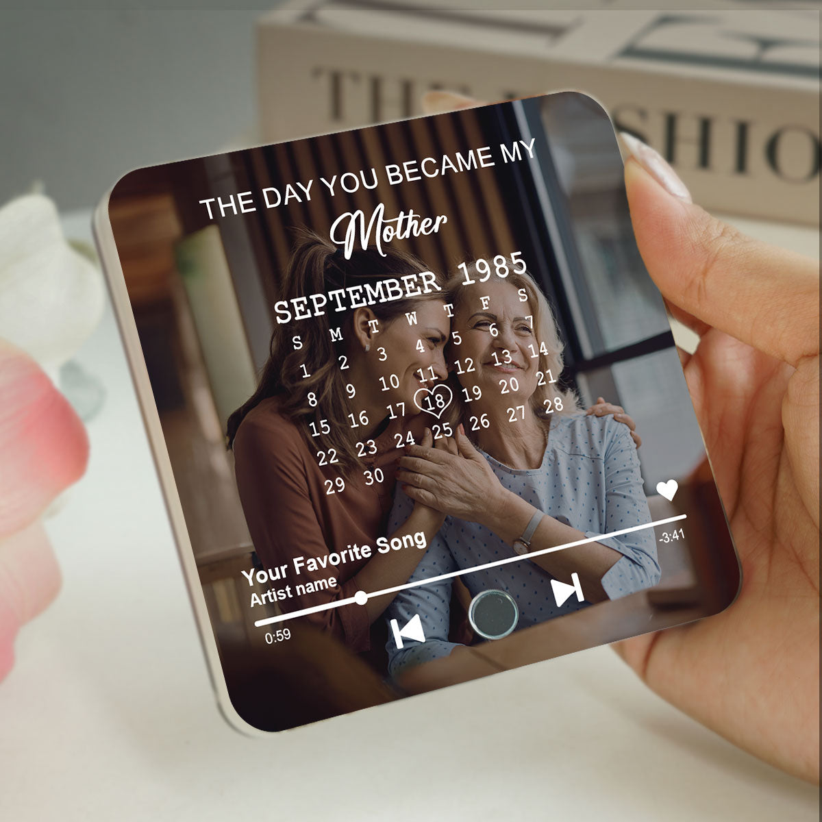 The Day You Became My Mom Custom Calendar Photo Upload Personalized Music Fridge Magnet, Birthday, Mother's Day, Just Because Gift for Mom