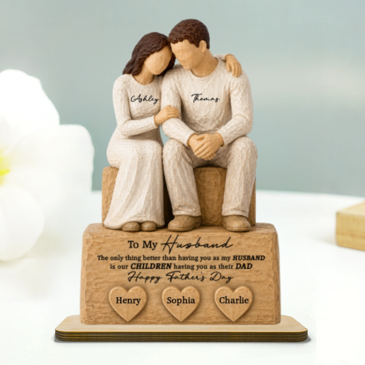 Sentimental Rustic To My Husband The Only Thing - Personalized 2-Layered Wooden Plaque - Father's Day Gift For Husband, Dad