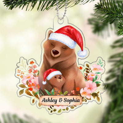 Grandma And Grandkid Mom And Kid Animal Collection Personalized Acrylic Ornament