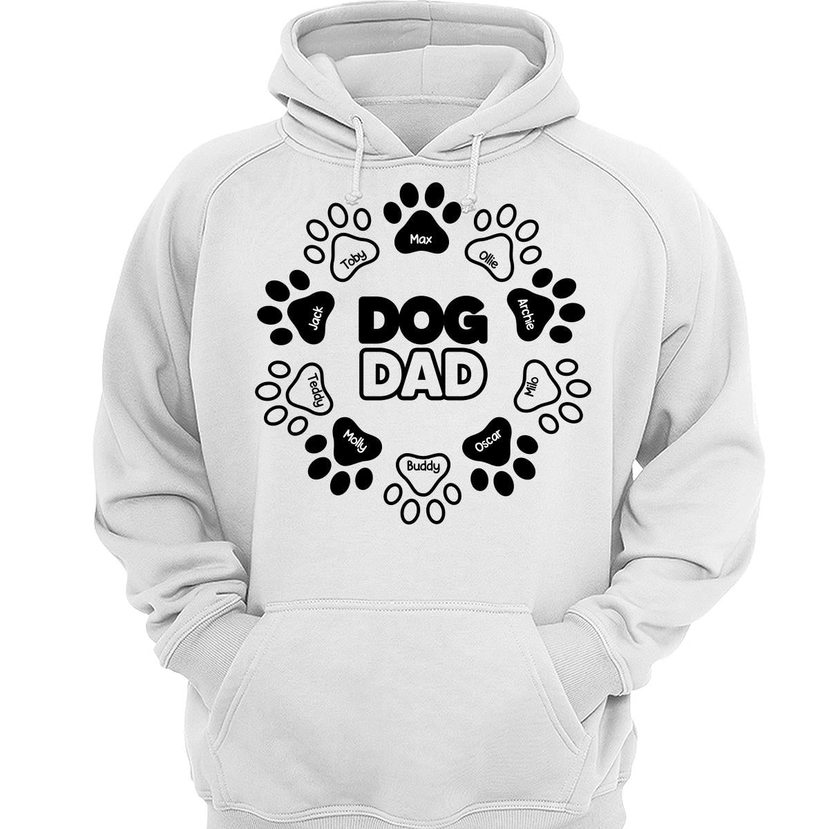 Dog Dad Outline Paw Father‘s Day Gift Personalized Shirt