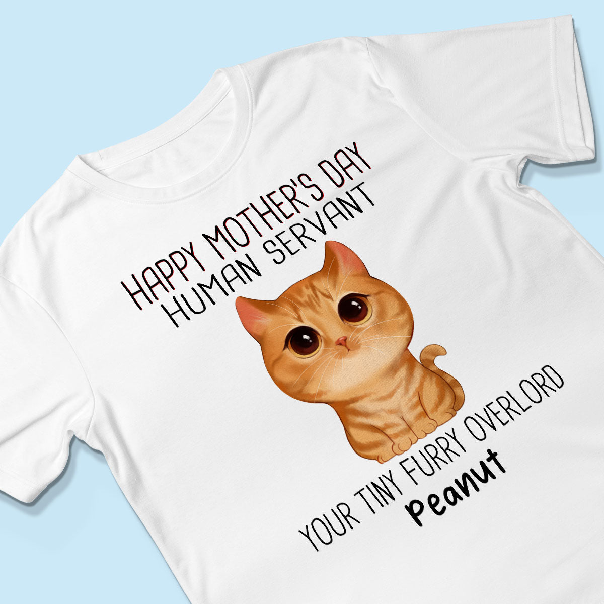 Watercolor Cute Cats Happy Mother‘s Day Cat Human Servant Personalized Shirt