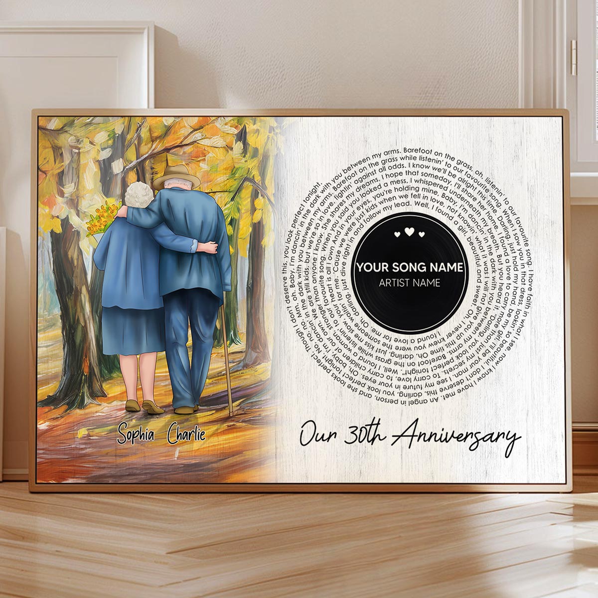 I Want To Grow Old With You Song Lyrics Art Personalized Poster, Anniversary  Gift For Him, For Her