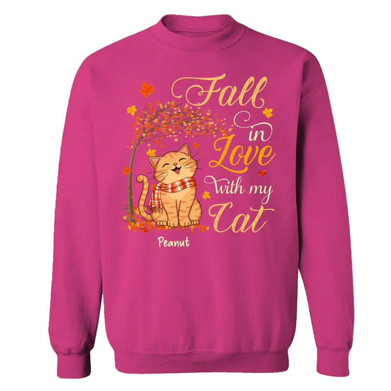 Fall In Love With My Smiling Cats Fall Season Personalized Shirt