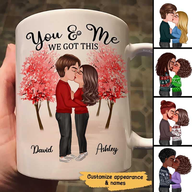 Together Since Couple Kissing Under Tree Valentine‘s Day Anniversary Gift Personalized Mug