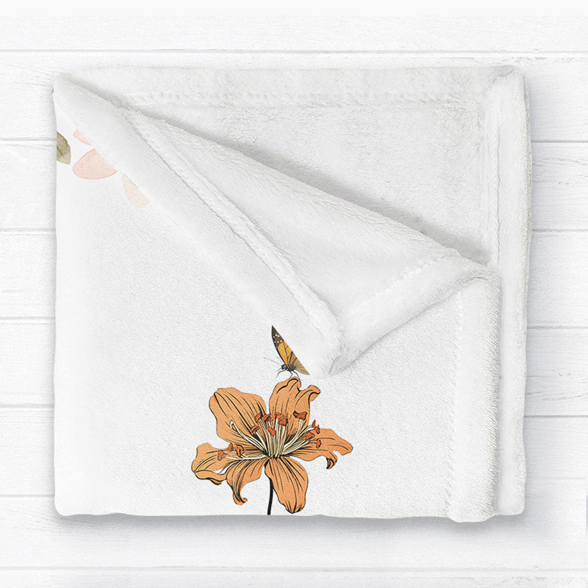 Grandma‘s Garden Love Grows Here Beautiful Birth Month Flower Gift For Grandma Mom Personalized Fleece Blanket