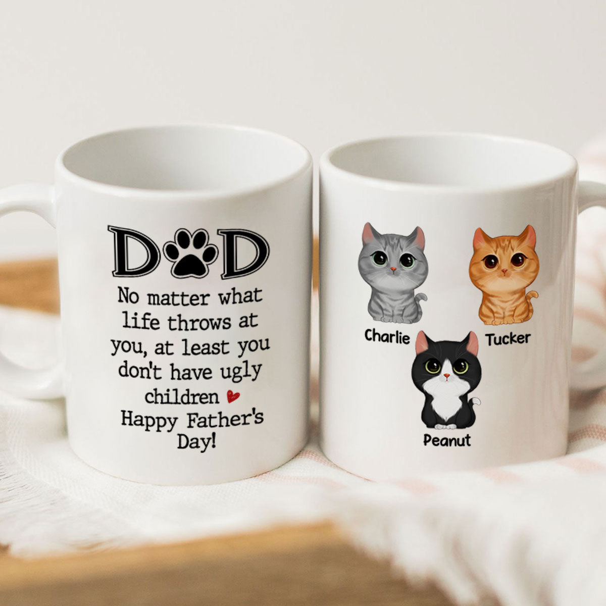 Cat Dad No Matter What Happy Father‘s Day Personalized Mug