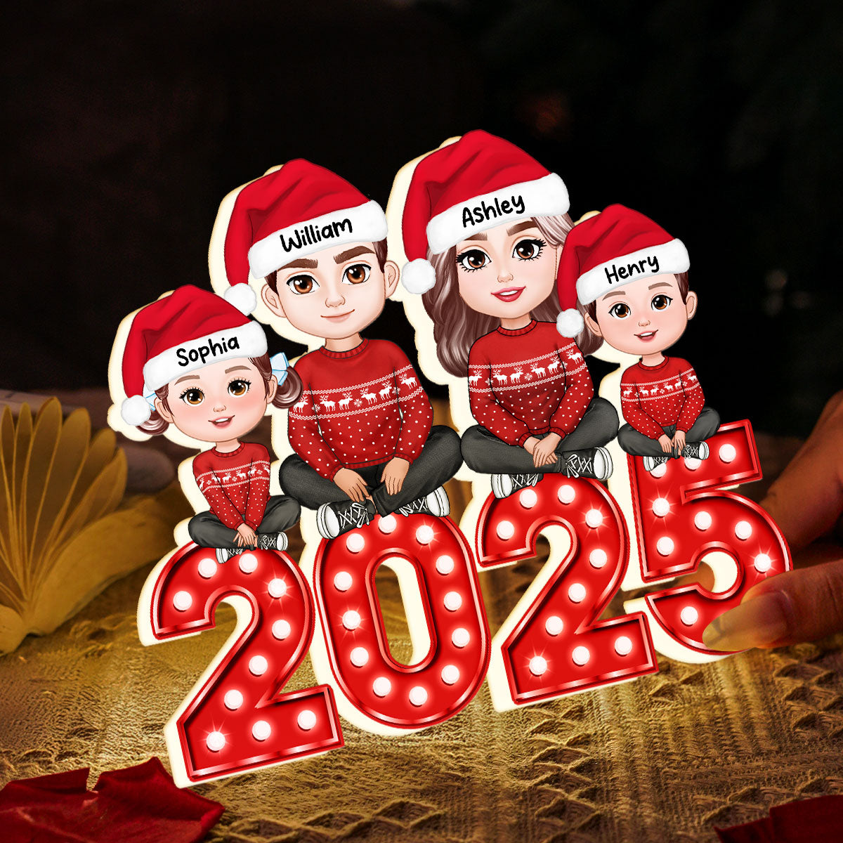Christmas Family Forever Together Personalized LED Light Box, Heartwarming Christmas Decoration
