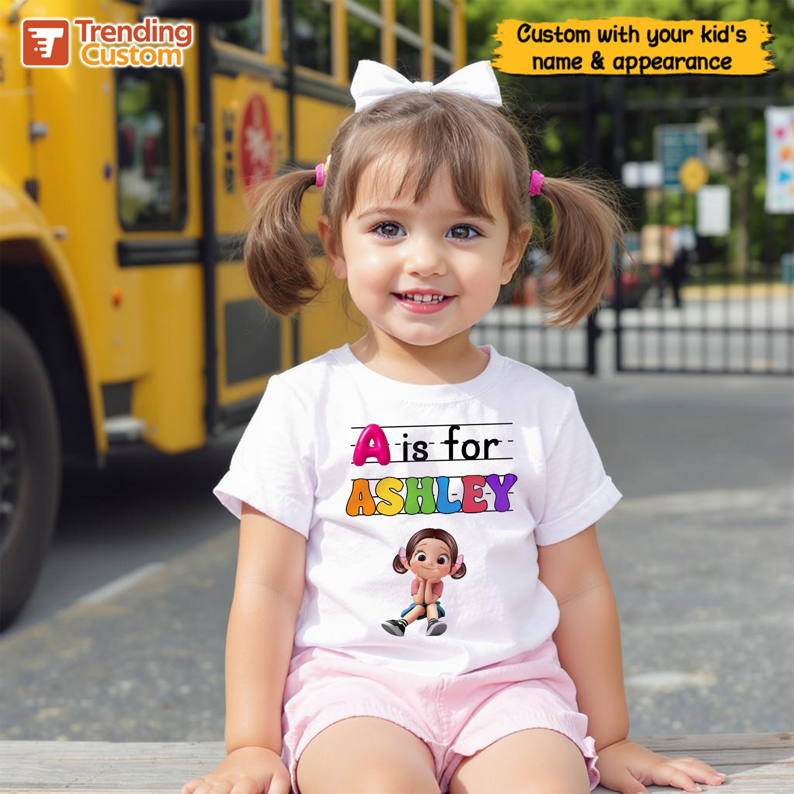 Custom Kids Name Back To School Personalized Shirt, Toddler First Day of School Tee Kindergarten Shirt With Name, First Day School Outfit