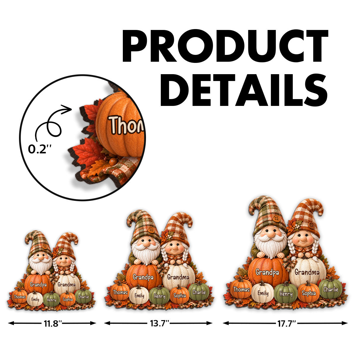 Cozy Warm Fall Season Gnome Grandma Grandpa Pumpkin Patch - Personalized Wood Sign - Fall Decoration For Grandparents