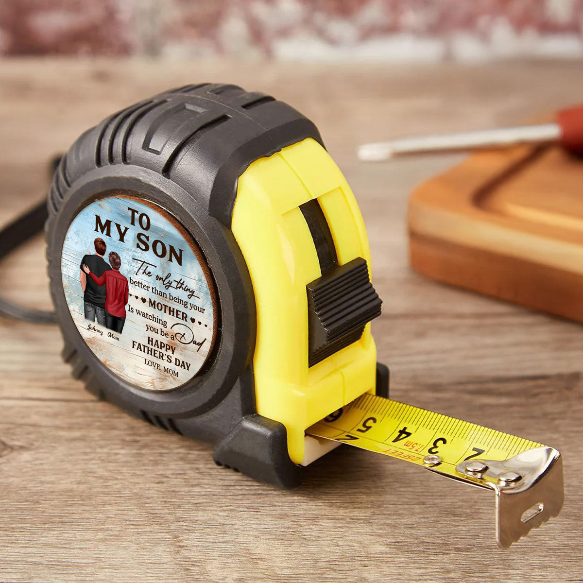 To My Son From Mom Happy Father's Day Personalized Tape Measure| Heartfelt Father's Day Gift For Son