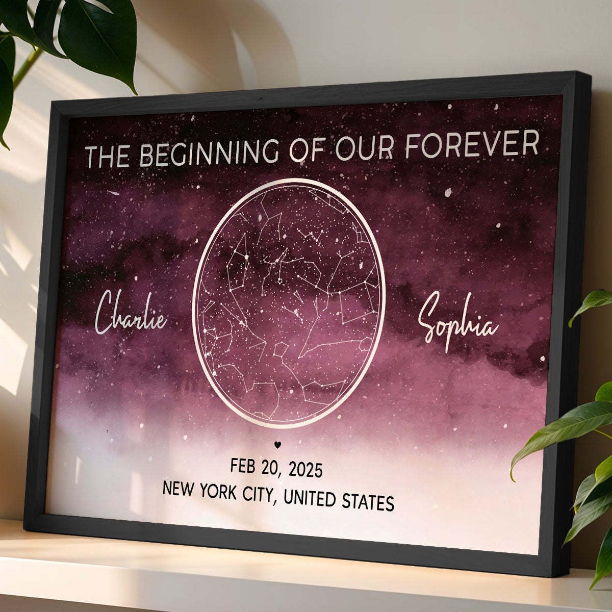 Starry Night Eternal Love Couple Custom Star Map Anniversary Date Personalized Poster| Anniversary Gift, Wedding Gift For Couple