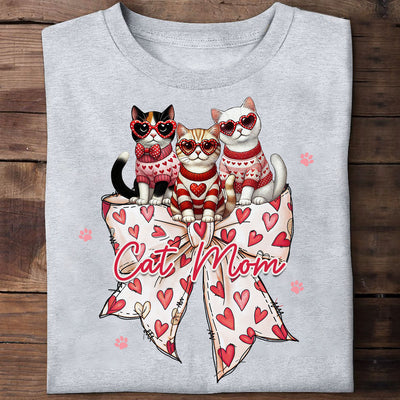 Coquette Bow  Cat Personalized Shirt, Gift for Cat Moms