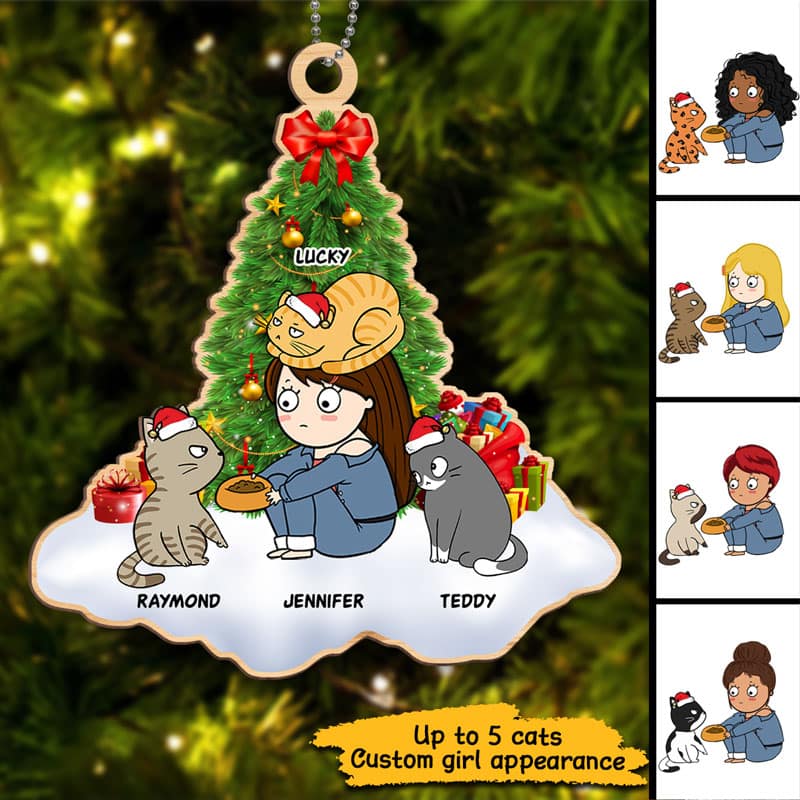 Purrsonal Cat Servant Personalized Christmas Wooden Ornament