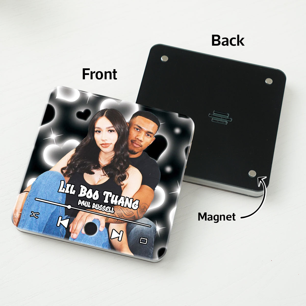 Y2K Couple Photo Personalized Music Fridge Magnet, Gift for him, Gift for her