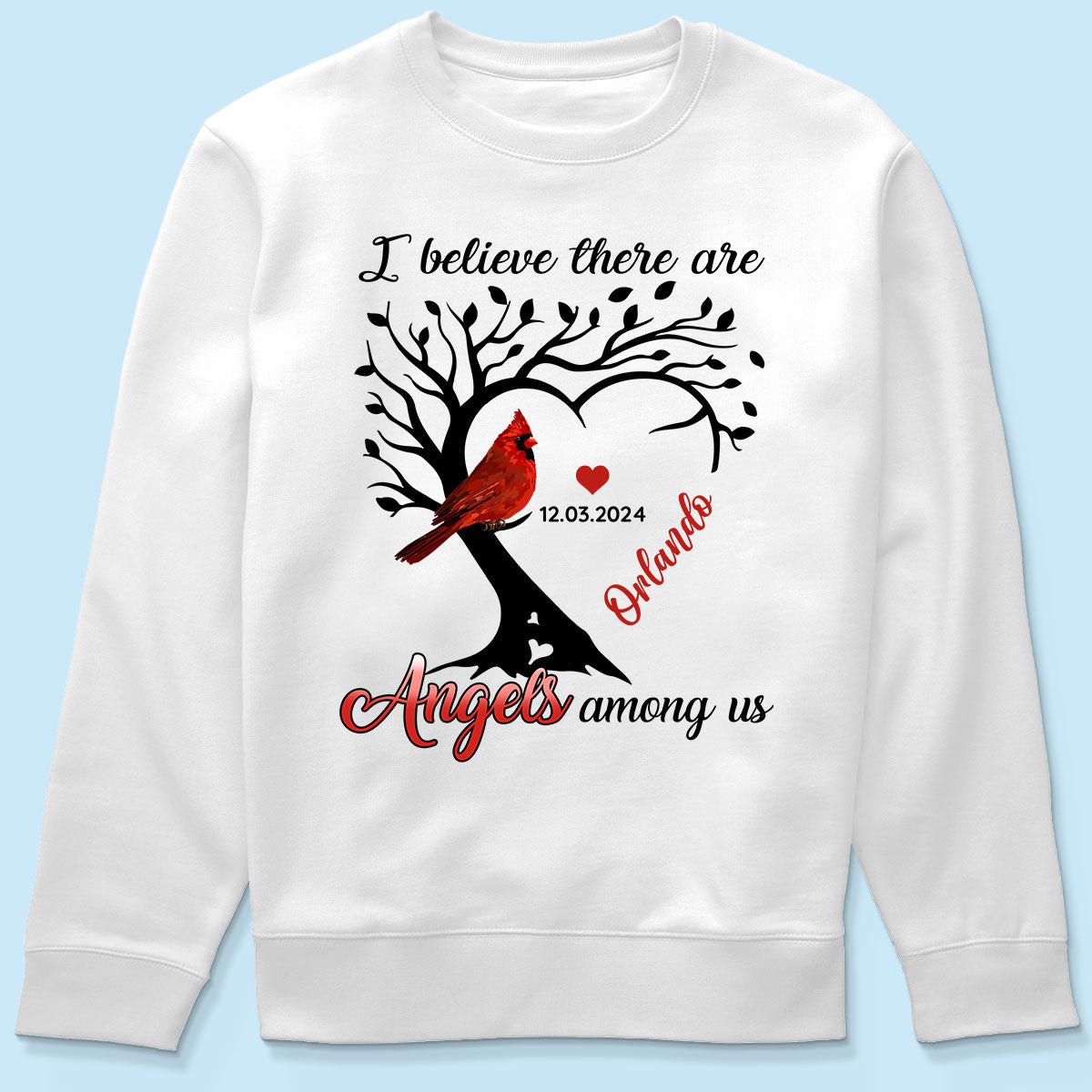 Cardinal Heart Personalized Shirt Memorial Sympathy Shirt