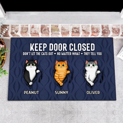 Keep Door Closed Fluffy Cat Tearing Purrfect Home Decor Gift For Cat Lovers Personalized Doormat