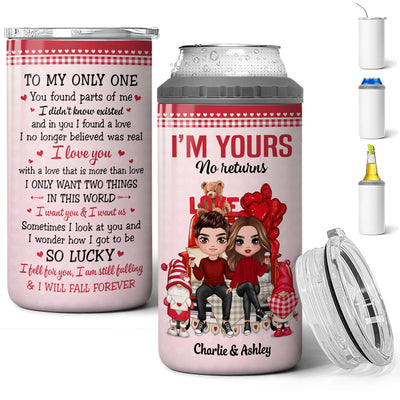 Doll Couple  Truck Back View Personalized 4 In 1 Can Cooler