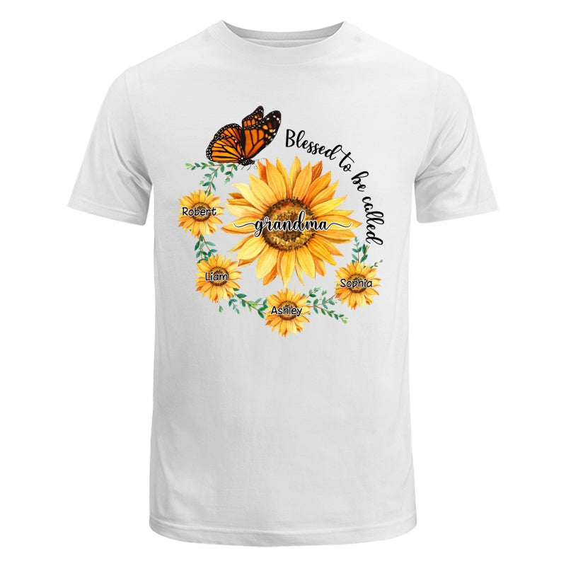 Blessed To Be Called Grandma Mom Circle Sunflowers Personalized Shirt