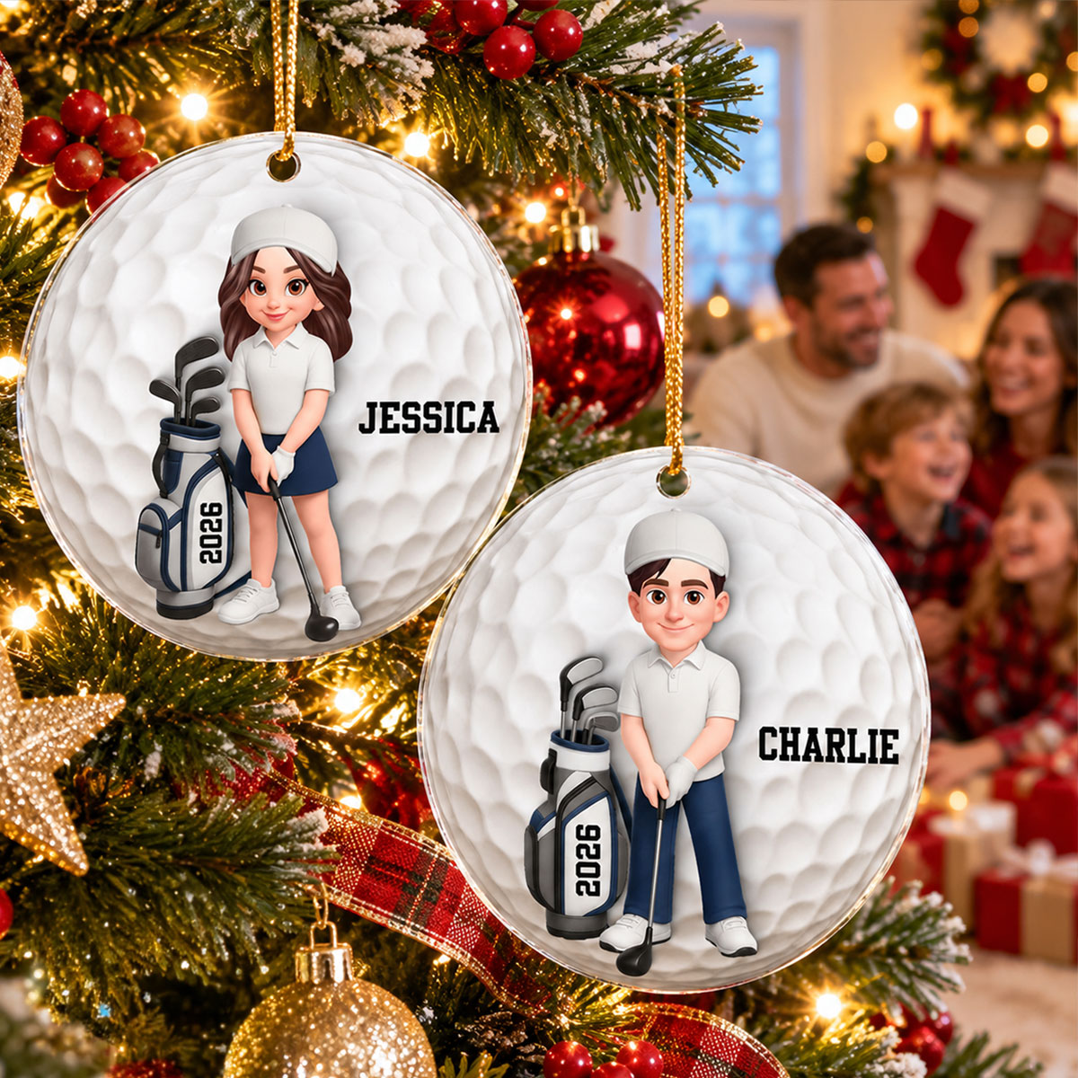 Cool Golfer - Personalized Acrylic Ornament - Christmas Gift, Christmas Keepsake For Golfers, Golfer Golf Club Keepsake