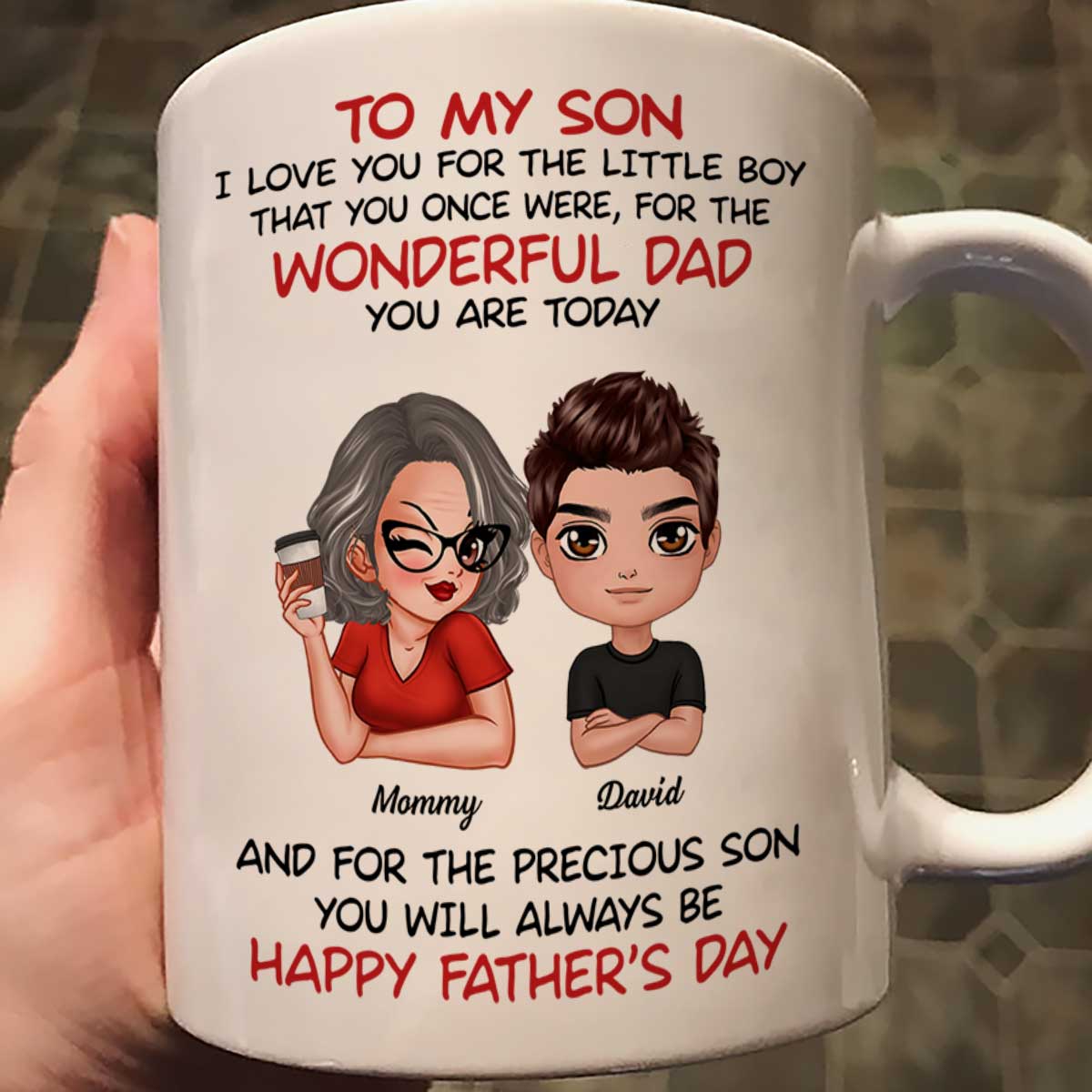 Doll To My Son From Dad Mom Happy Father‘s Day Personalized Mug