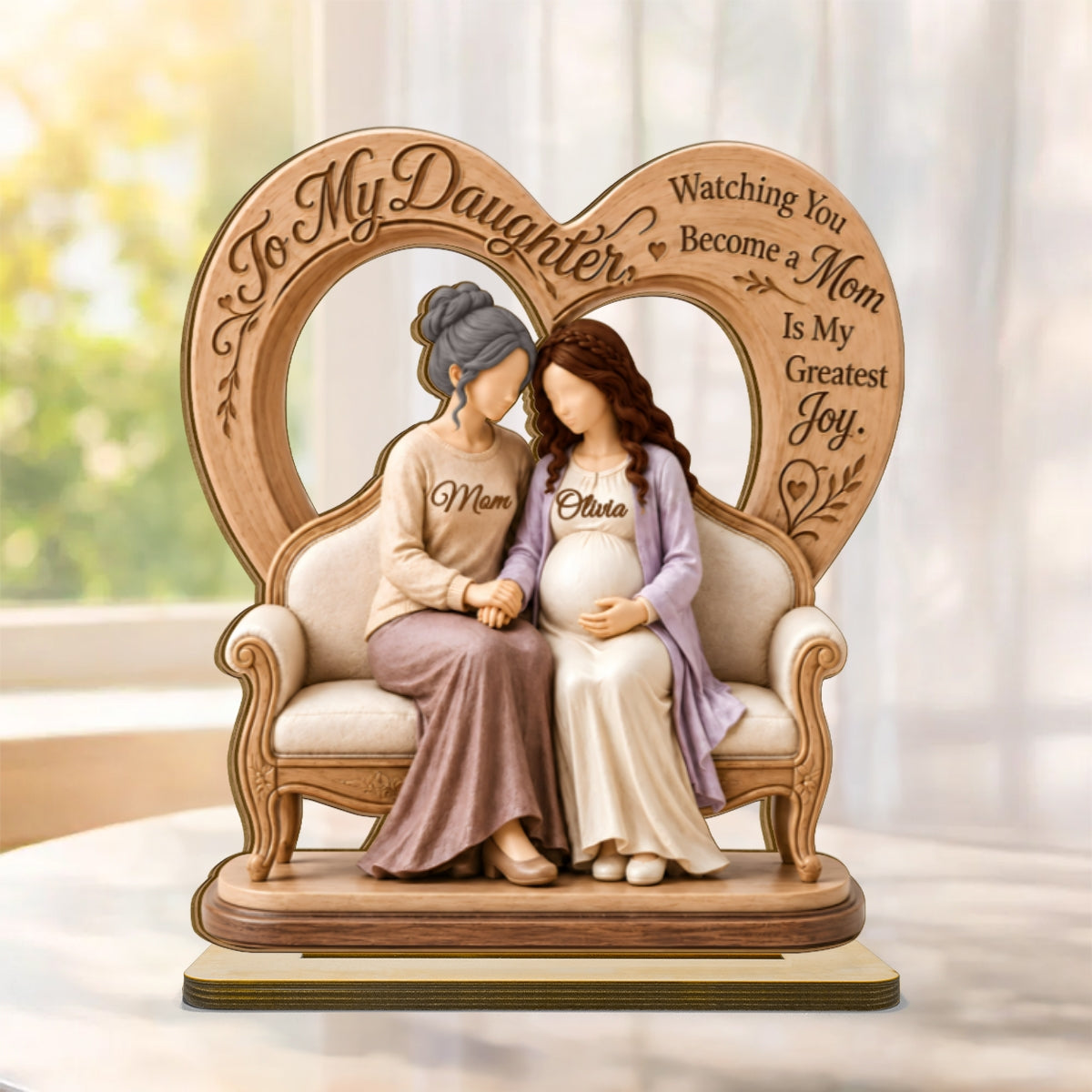 To My Daughter Pregnancy Expecting Mom - Personalized 2-Layered Wooden Plaque - New Mom Gift, Gift For Daughter