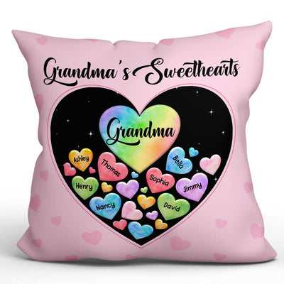 Grandma Mom Sweetheart Hearts In Heart Personalized Pillow