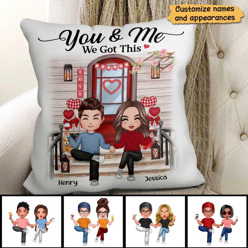 Couple We Got This  Front Porch Personalized Pillow (Insert Included)