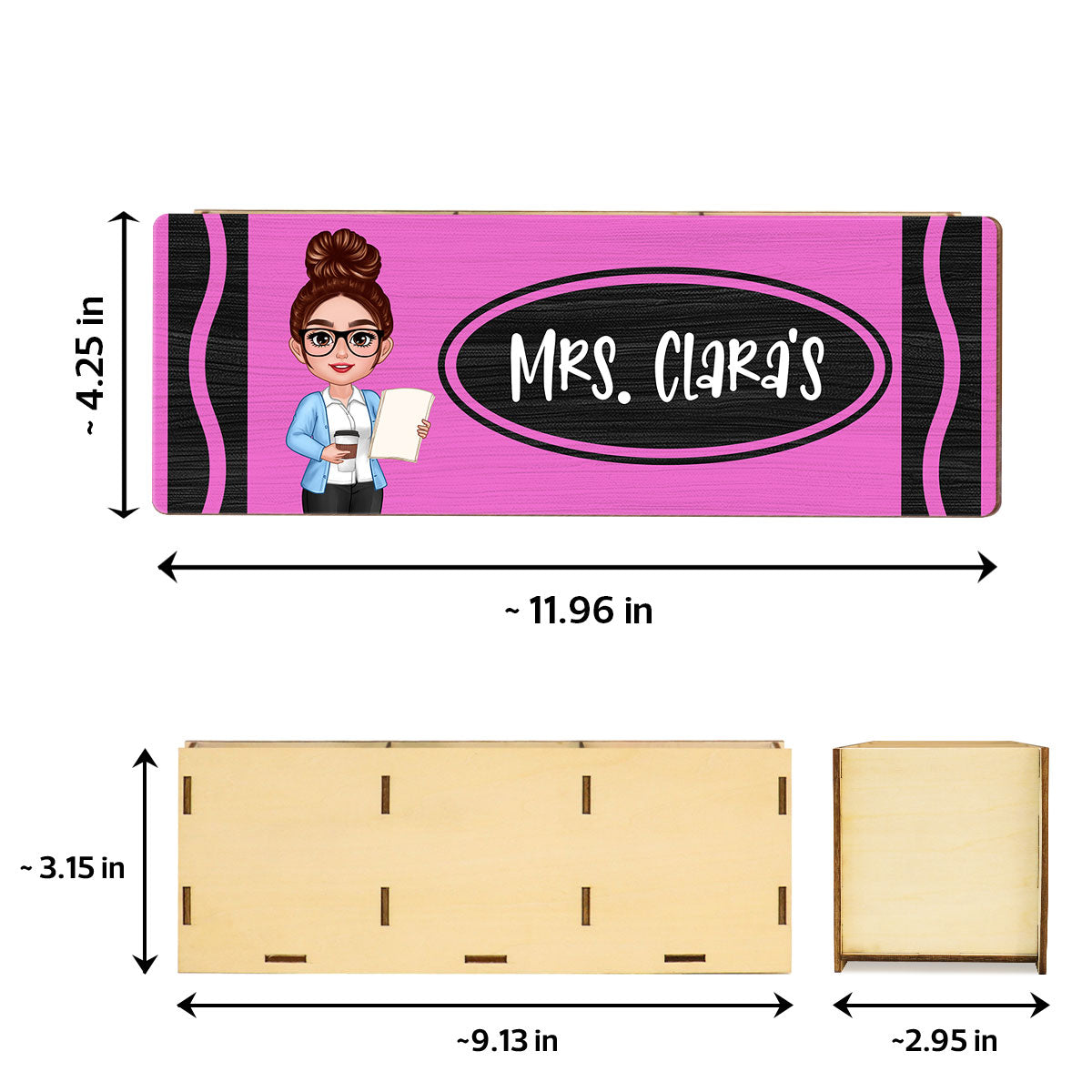 Teacher Crayon Personalized Pencil Holder