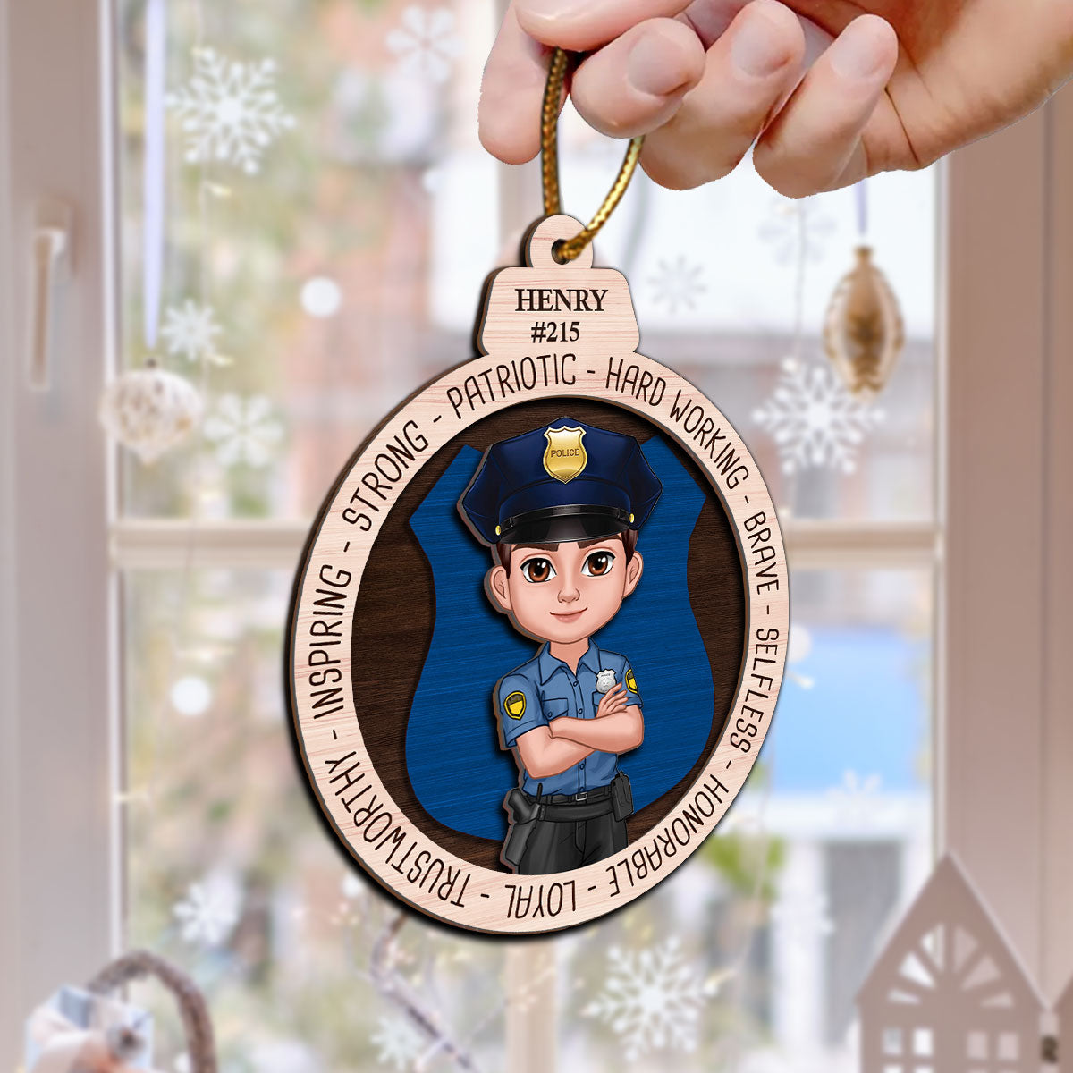 Proud Occupation Appreciation Gift For Police Firefighter Nurse Personalized 2-Layer Wooden Ornament