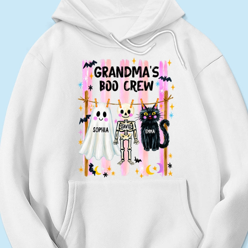 Grandma's Boo Crew Preppy Pattern - Personalized Shirt - Trendy Fall Halloween Tee for Grandma