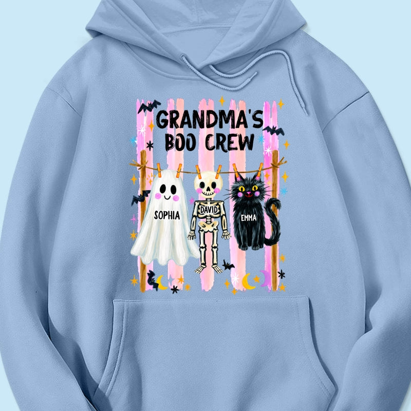 Grandma's Boo Crew Preppy Pattern - Personalized Shirt - Trendy Fall Halloween Tee for Grandma