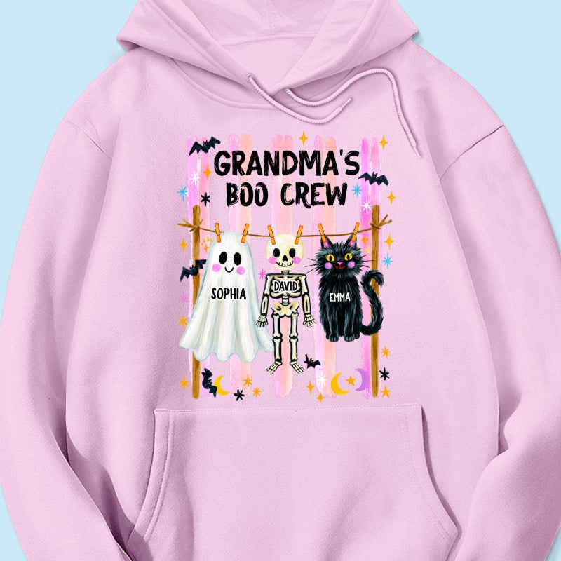 Grandma's Boo Crew Preppy Pattern - Personalized Shirt - Trendy Fall Halloween Tee for Grandma