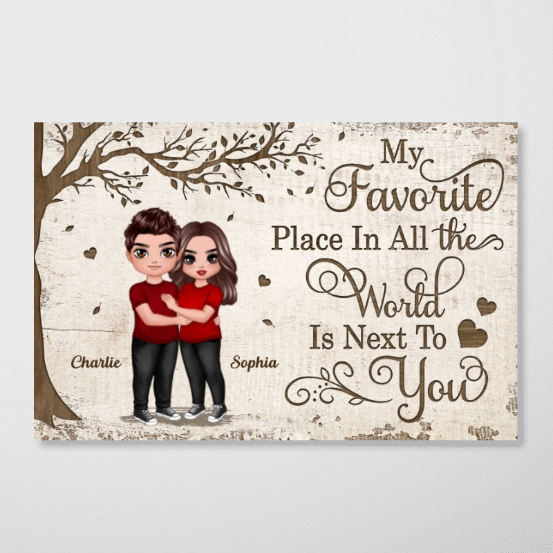 Favorite Place In All The World Doll Couple Hugging Personalized Poster