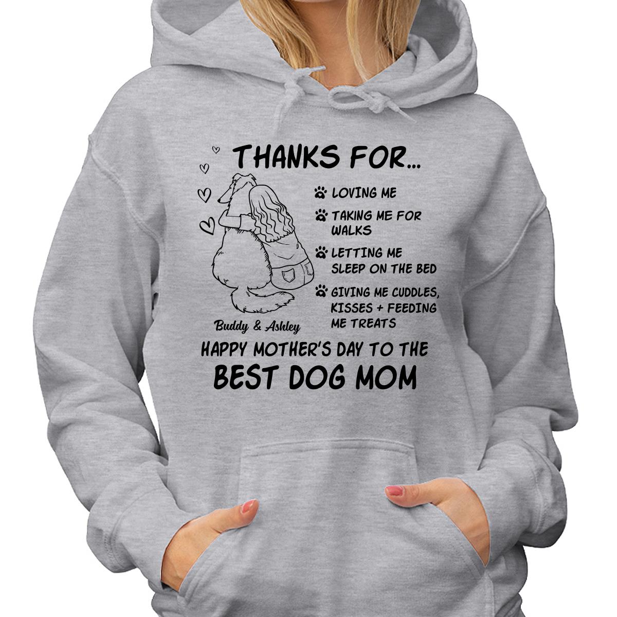 Happy Mother‘s Day To The Best Dog Mom Line Art Personalized Shirt