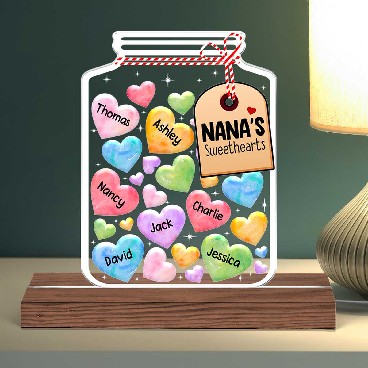 Grandma Mom Sweethearts Personalized Acrylic Custom Shape LED Night Light