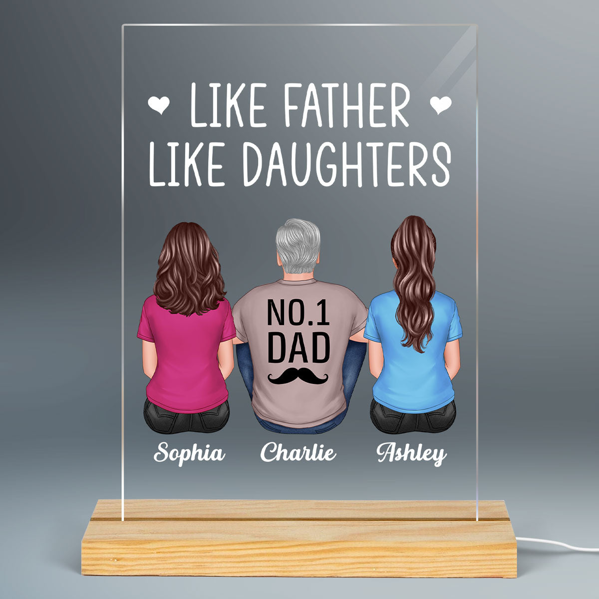 The Love Between Father Daughter Knows No Distance Personalized Rectangle Plaque LED Night Light