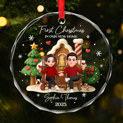 First Christmas In Our New Home - Personalized Glass Ornament - Unique Christmas Gift For Couple