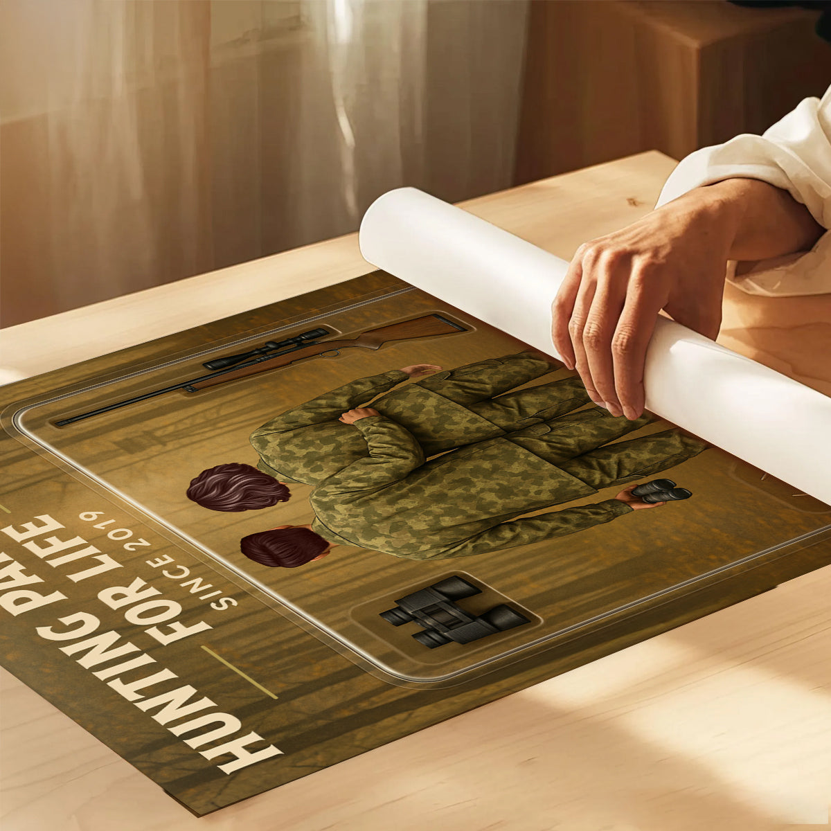3D Effect Custom Figure Couple Hunting Partners For Life Personalized Poster