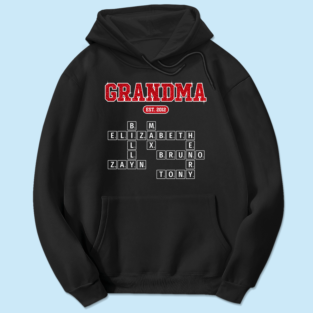 Grandma Est. Pink Crossword Art Puzzle Unique Gift For Grandma Mom Personalized Shirt