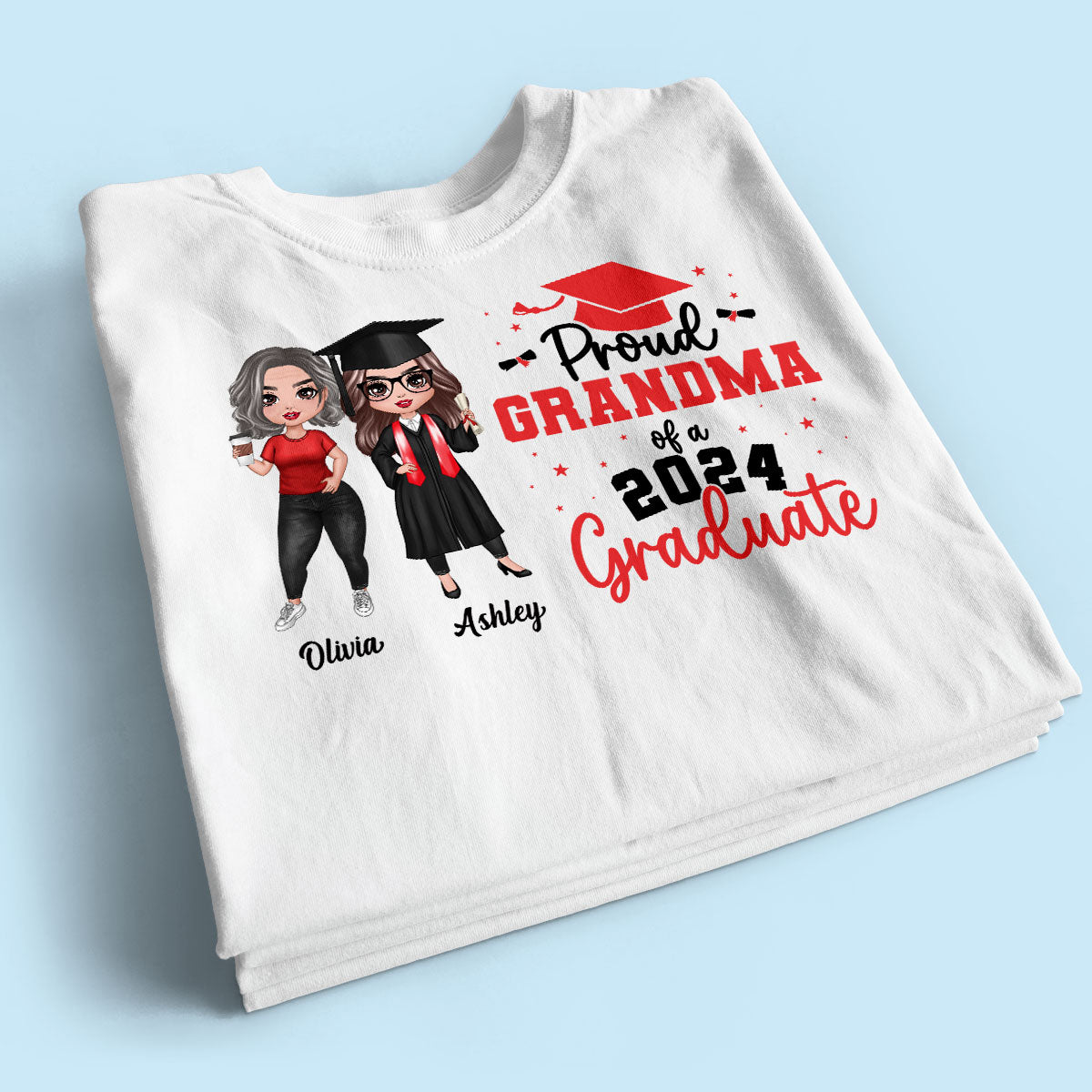 Proud Mom Grandma Of A 2024 Graduate Personalized Shirt