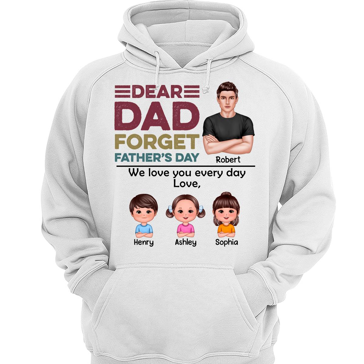 Real Man And Kids Forget Father‘s Day Retro Personalized Shirt