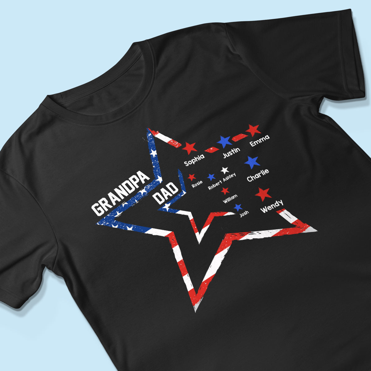 4th of July Dad Papa Grandpa Stars In Star Personalized Shirt