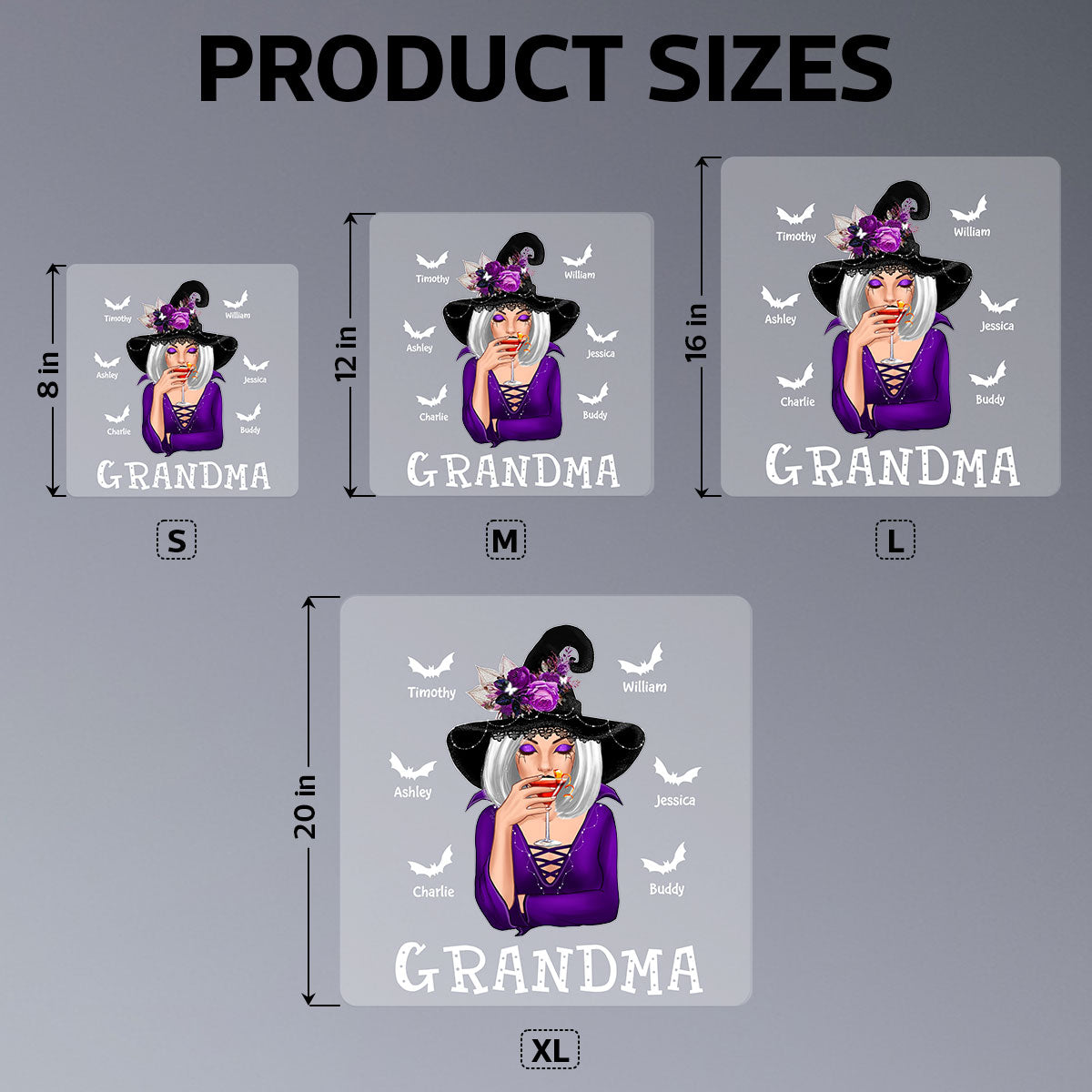 Halloween Witch Mom Grandma Personalized Decal, Halloween Decoration