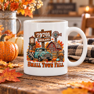 Small Town Fall Western Zip Code - Personalized Mug