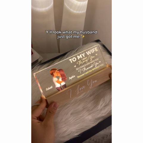 Couple Kissing To My Wife To My Husband Personalized Acrylic Block LED Night Light