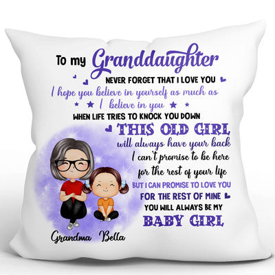 Watercolor Background To My Granddaughter Grandson Doll Grandma Grandkids Watercolor Style Gift For Grandchildren Personalized Pillow