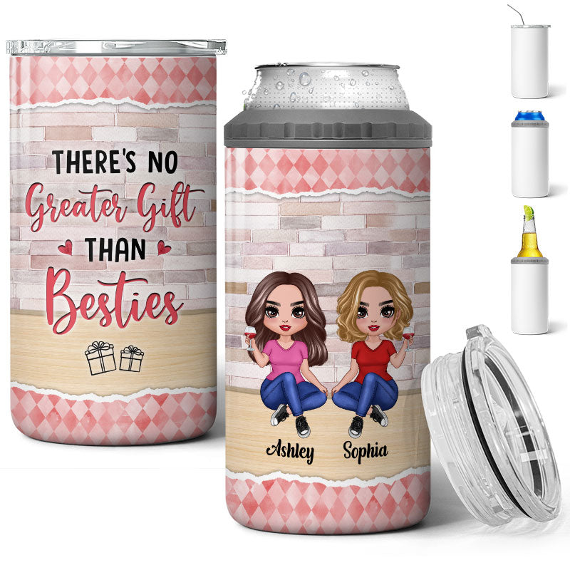 Pastel Brick Besties Sisters Personalized 4 In 1 Can Cooler