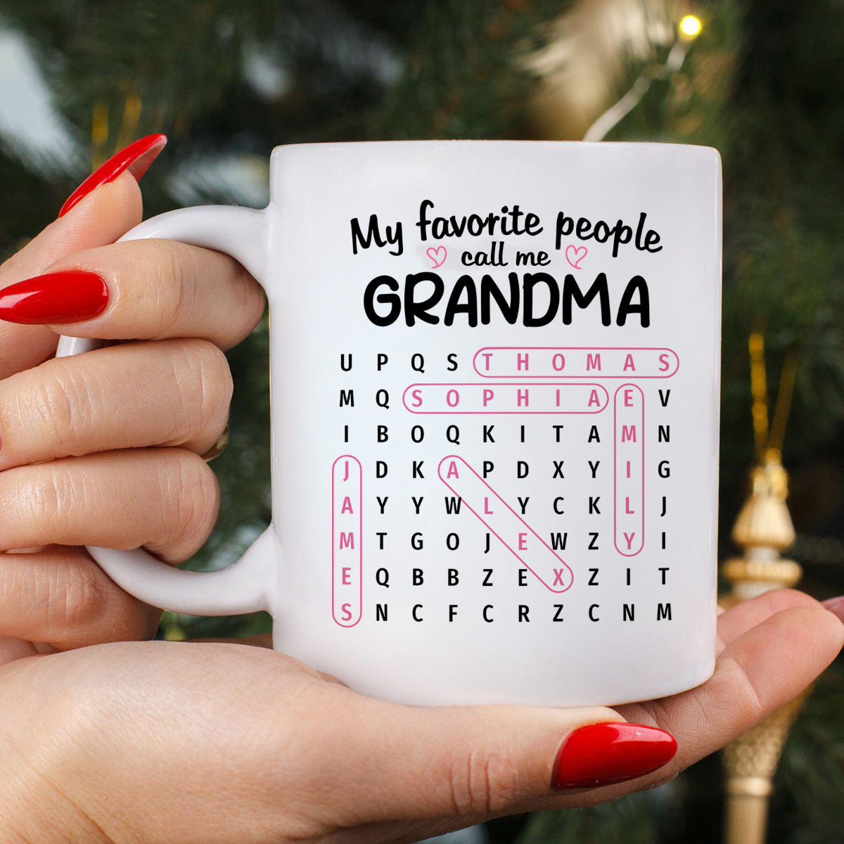 Favorite People Call Me Grandma Word Search Puzzle - Personalized Mug - Mother's Day Gift For Grandma